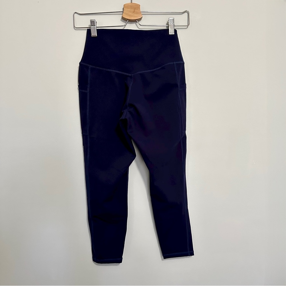 ColorfulKoala Essential Crop Legging with Pockets 21” Inseam Navy Blue Small - Picture 5 of 8